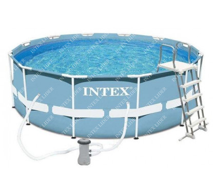 26716 Каркасный бассейн круглый INTEX Prism Frame Pool 3,66х0,99+фильтр-насос картр. 2006 л/ч